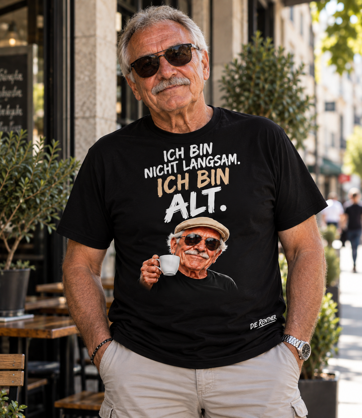 Die Rentner T-Shirt – ICH BIN NICHT LANGSAM. ICH BIN ALT.